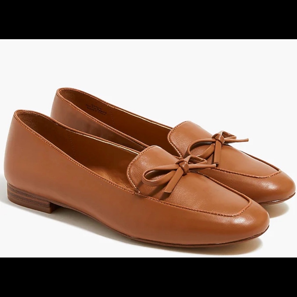 J. Crew Bow Loafers Tan Nude Flats Women’s Size 10